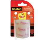 Scotch Crystal tape, 19 mm x 15 m,2 rollen + 1 gratis