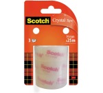Ruban Scotch Crystal transparent, recharge de 3 rouleaux, 19 mm x 25 m