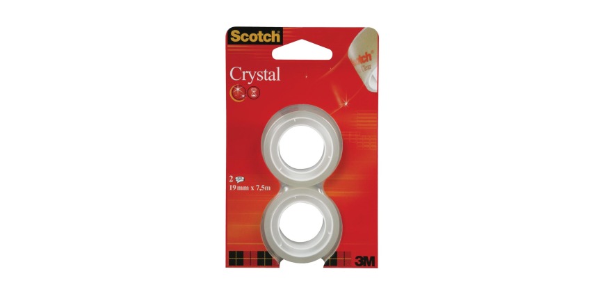 Scotch Crystal Adhesive Tape, ft 19 mm x 7.5 m, pack of 2 rolls