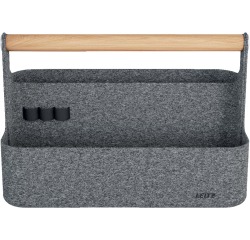 Leitz portable office organizer, with handle, felt, gray