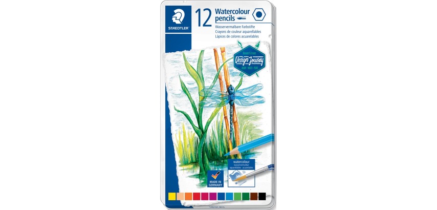 Staedtler watercolor pencil, metal box with 12 pencils