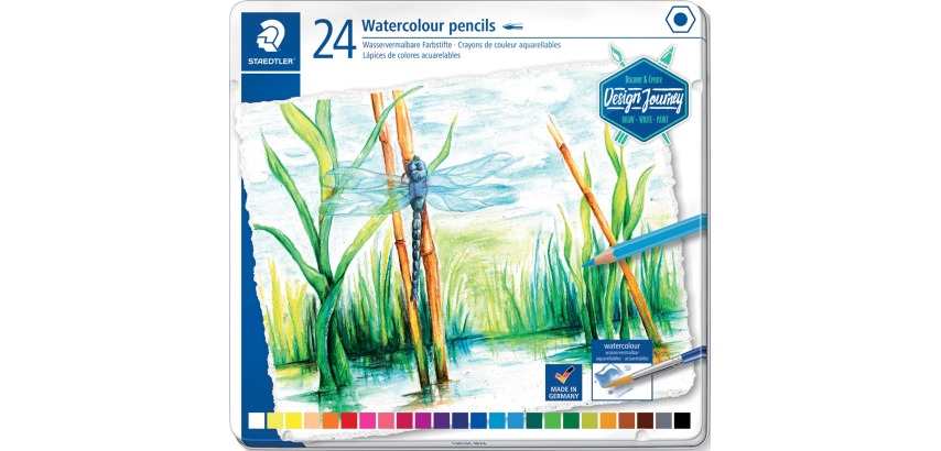 Staedtler watercolor pencils, metal box with 24 pencils
