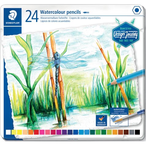 Staedtler crayon aquarelle, boîte métallique avec 24 crayons