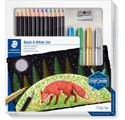 Crayon de couleur Staedtler Design Journey Black and White 17 pièces