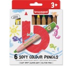 Bruynzeel Kids Soft Colored Pencil + Sharpener 6 Colors