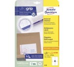 Avery Zweckform 6120, Universele etiketten, Ultragrip, wit, 25+5 vel,  4 per vel, 105 x 148 mm