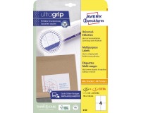 Avery Zweckform 6120, étiquettes universelles, Ultragrip, blanc, 25+5 feuilles,  105 x 148 mm