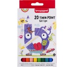 Bruynzeel Kids feutres Twin Point, set de 20 pièces en couleurs assorties