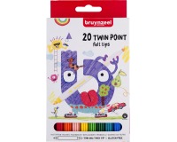 Bruynzeel Kids feutres Twin Point, set de 20 pièces en couleurs assorties