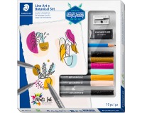 Ensemble de lettrage au pinceau Staedtler Design journey Art & Botanique set 10 pièces