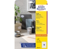 Avery Zweckform étiquettes ovales, 63,5 x 42,3 mm, blanc, adhésif permanent, 180 étiquettes, 10 feuilles