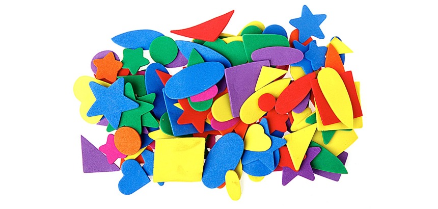 Bouhon Foam rubber figures assorted shapes, 120 pieces