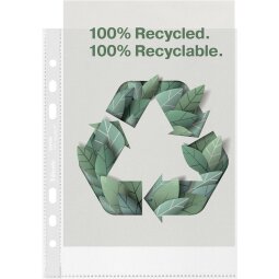 Esselte pochette perforée, 100 % recyclé, ft A5, 70 microns, boîte de 100 pièces