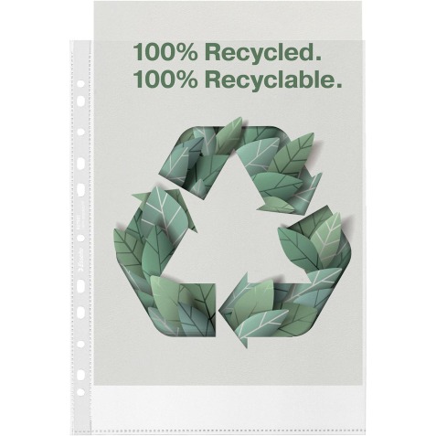 Esselte premium geperforeerde showtas, 100 % gerecycleerd, ft A4, 100 micron, doos van 50 stuks