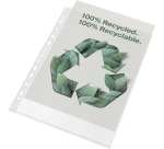 Esselte premium punched pocket, 100% recycled, A4 size, 100 microns, box of 50 pieces