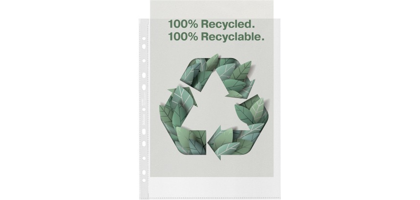 Esselte geperforeerde showtas, 100 % gerecycleerd, ft A4 maxi, 70 micron, doos van 50 stuks