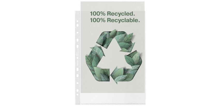 Esselte pochette perforée, 100 % recyclé, ft A4, 70 microns, boîte de 20 pièces