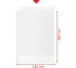 Esselte perforated pocket, 100% recycled, A4 size, 70 microns, box of 20 pieces