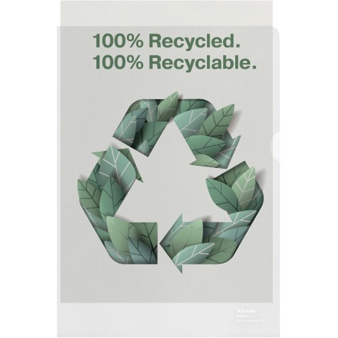 Esselte L-map, 100 % gerecycleerd, transparant, doos van 20 stuks