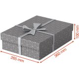 Esselte Home opberg- en geschenkdoos,  ft 26,5 x 36 x 10 cm, grijs, pak van 3 stuks