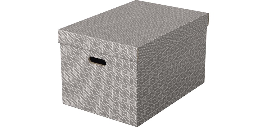 Esselte Home storage box, size 35.5 x 51 x 30.5 cm, grey, pack of 3 pieces