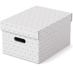 Esselte Home boîte à archives,  ft 26,5 x 36,5 x 20,5 cm, blanc, paquet de 3 pièces