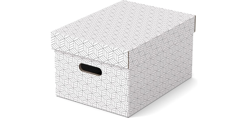 Esselte Home archive box, size 26.5 x 36.5 x 20.5 cm, white, pack of 3 pieces
