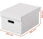 Esselte Home archive box, size 26.5 x 36.5 x 20.5 cm, white, pack of 3 pieces