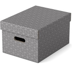 Esselte Home Medium Storage Box 265x205x365mm Grey 3 Pieces