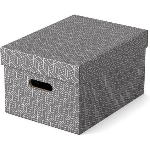 Esselte Home boîte à archives,  ft 26,5 x 36,5 x 20,5 cm, gris, paquet de 3 pièces