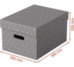Esselte Home Medium Storage Box 265x205x365mm Grey 3 Pieces