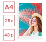 Esselte Colour'Breeze pochette perforée, ft A4, 43 microns, grainée, paquet de 25 pièces