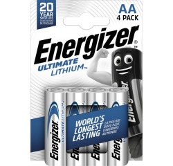 Energizer piles Lithium AA, blister de 4 pièces