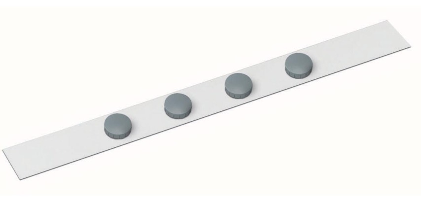 MAUL Standard Self-Adhesive Metal Strip, 100x5cm, with 4 Magnets, White