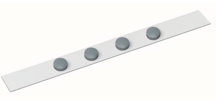 MAUL metaalstrip Standaard lijst zelfklevend 100X5cm incl. 4 magneten, wit