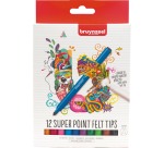 Bruynzeel Teens Super Point Felt Pen with White Eraser Set 12 Colors