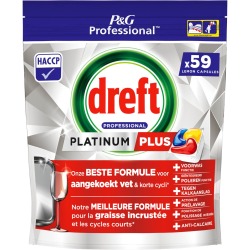 Dreft lave-vaiselle Platinum Plus Lemon, paquet de 59 capsules