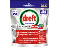 Dreft Platinum Plus Regular tablettes pour lave-vaisselle, paquet de 59 capsules