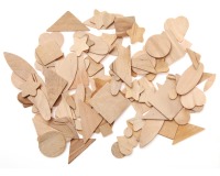 Bouhon formes assorties en bois, set de 100 pièces