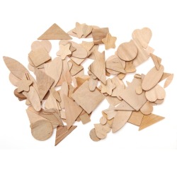 Bouhon formes assorties en bois, set de 100 pièces