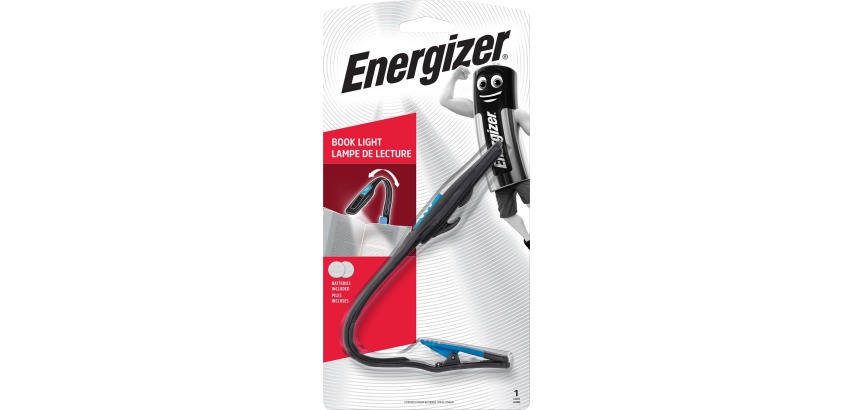 Energizer Booklite lamp, 2 CR2032 batteries included, in blister packaging