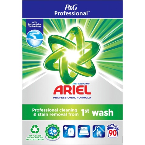 Ariel Professional Formula Fast Dissolving lessive en poudre, boîte de 5,4 kg, 90 doses