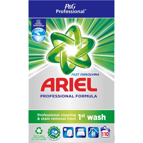 Ariel Professional Formula Fast Dissolving lessive en poudre, boîte de 6,6 kg, 110 doses