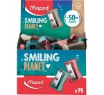Maped Smiling Planet Vivo pencil sharpener, 1 hole, display of 75 pieces