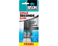 Bison secondelijm Control Vloeibaar, tube van 3 g, promo blister van 2 stuks