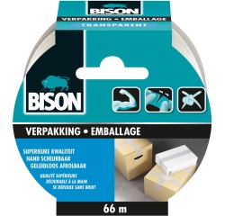 Bison ruban d'emballage, ft 50 mm x 66 m, transparent
