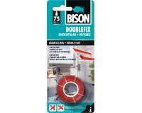 Bison ruban adhésif double face, ft 19 mm x 1,5 m, transparant