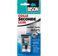 Bison colle instantanée Vloeibaar, 3 x tube de 1 g, sous blister