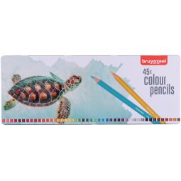 Bruynzeel kleurpotlood Schildpad, metalen doos met 45 potloden