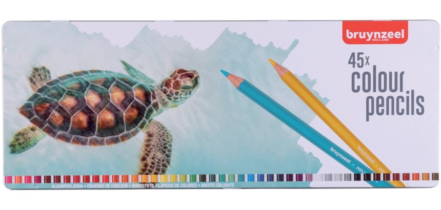 Bruynzeel crayon de couleur Tortue, boîte métal de 45 crayons